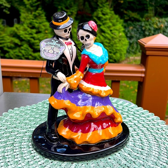 New w/ tags BlueSky Clayworks Day of the Dead Dancing Couple Figurine. Rare - Picture 2 of 9
